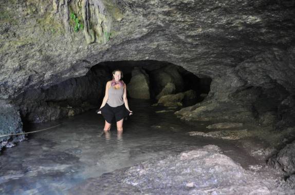 A gruta ao lado da cachoeira de Misol-Ha, próxima à Palenque, em Chiapas, no sul do México